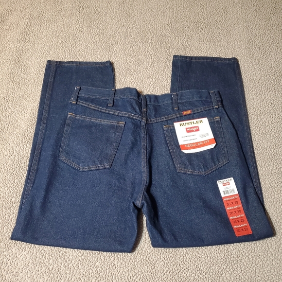 Wrangler Rustler Dark Blue Wash Denim Jeans Men Sz 36x29  NEW WITH TAGS - Picture 3 of 8